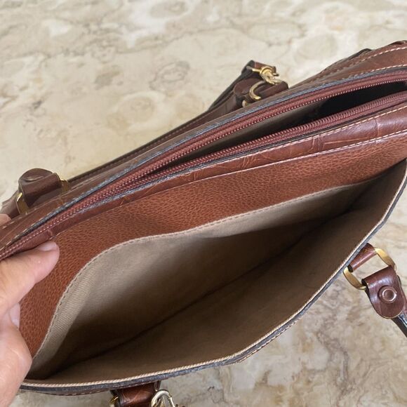 Vintage Carryland USA Brown Leather Satchel Convertible Shoulder Bag - Picture 11 of 12